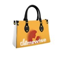 Be Gamewise Women's Tote Bag | Org/Wht | Blk Handle - Image 2